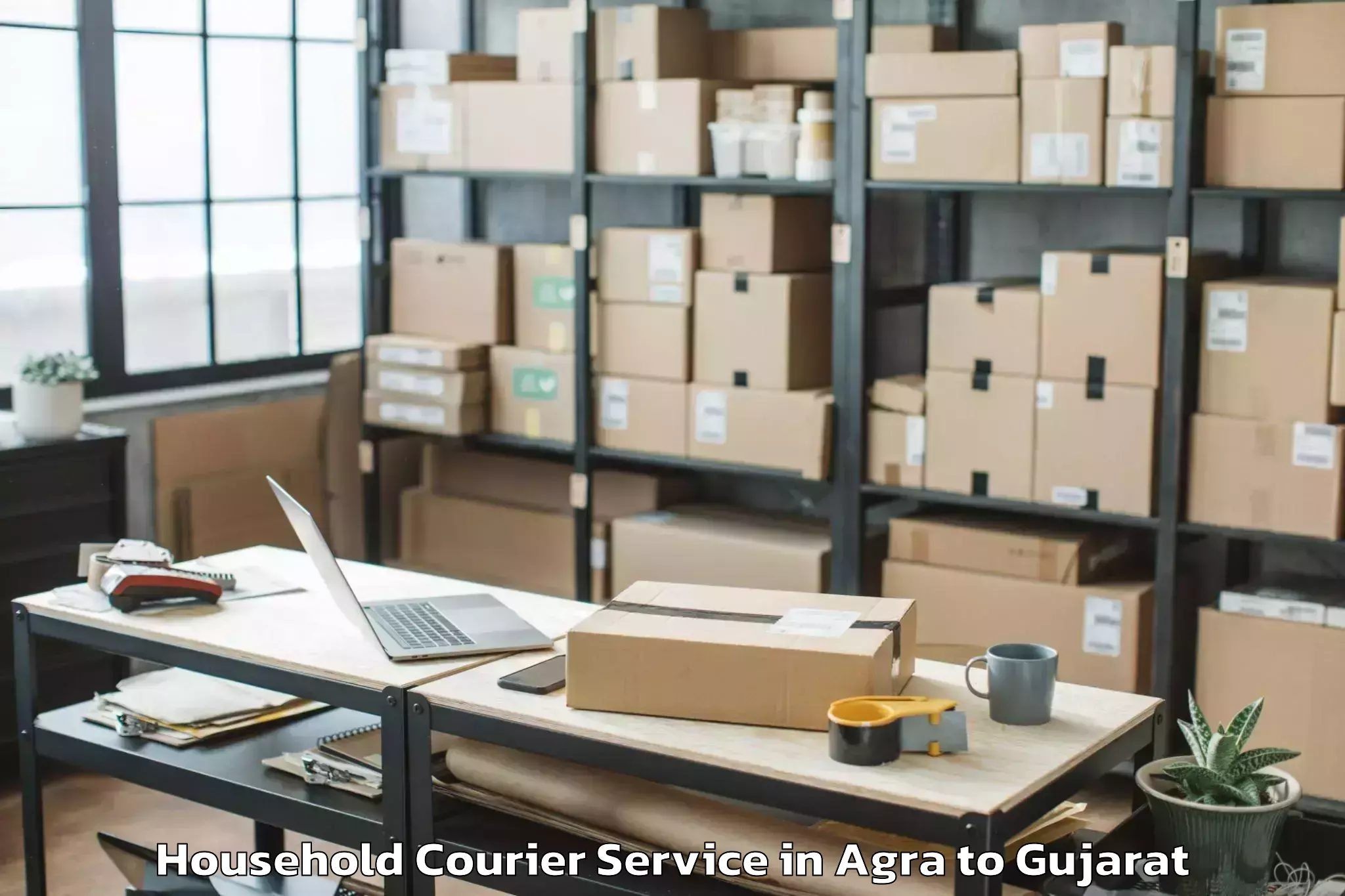 Reliable Agra to Prantij Household Courier